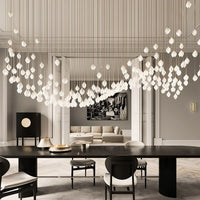 Elegant Petal Chandelier with Ceramic Finish for Modern Interiors