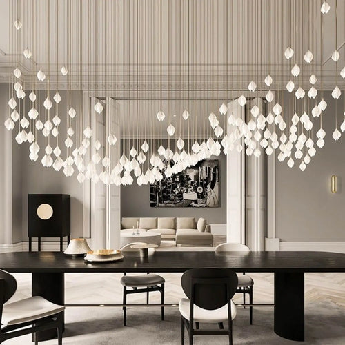 Elegant Petal Chandelier with Ceramic Finish for Modern Interiors