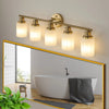 Elegant Vanity Lights for Bathroom in Gold with 5 Lights Fixture