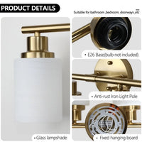 Elegant Vanity Lights for Bathroom in Gold with 5 Lights Fixture