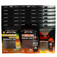 Elijah’s Xtreme Beef Jerky Bulk Trio - 6 bags of Each Flavor, 18 bags total (3lbs)