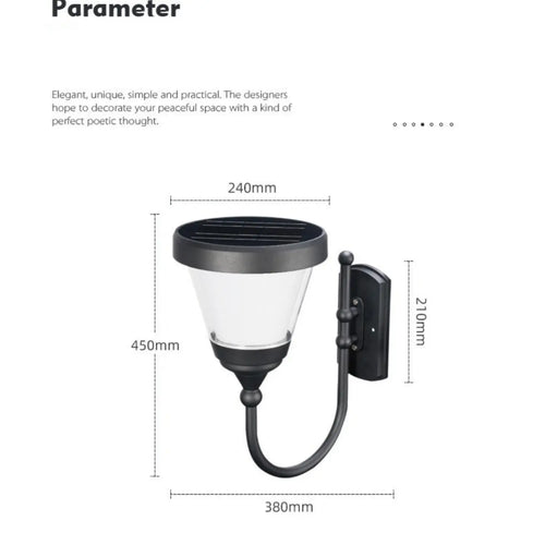 Energy Saving Solar Powered Wall Lights for Outdoor Courtyard Areas