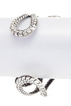Engraved Snake Cuff Bangle Sterling Look Adjustable