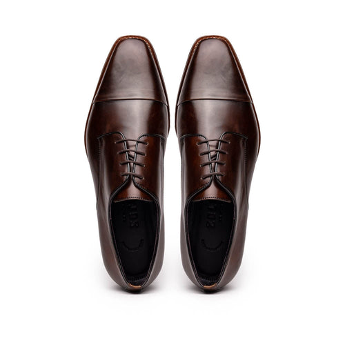 25-550-CST ENZO Italian Calfskin Cap Toe Chestnut