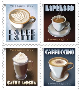 Espresso Drinks Forever Postage Stamps – 20 or 100 Stamps