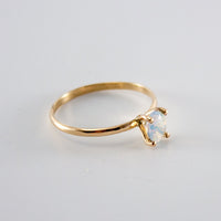 Ethiopian Opal 14K Gold Filled Ring Dainty Solitaire