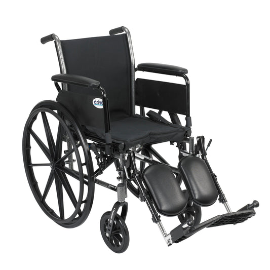 Cruiser III Light Weight Wheelchair with Flip Back Removable Arms, Full Arms, Elevating Leg Rests, 20" Seat RIO Medical Supplies