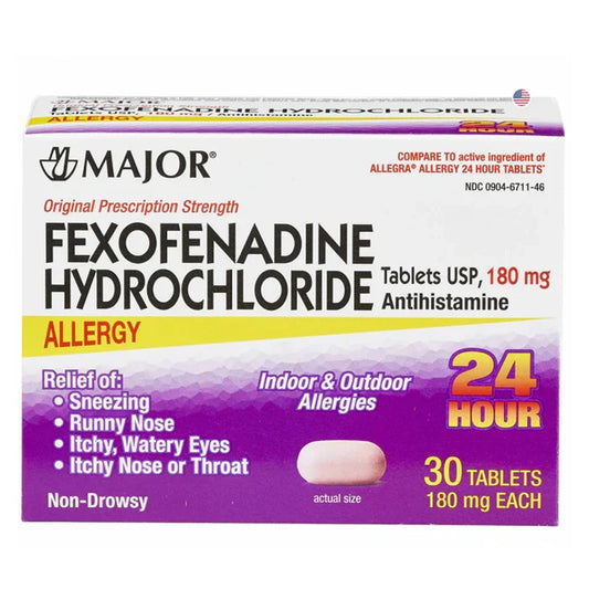 Fexofenadine HCl 180 mg Tablets (30 Count)
