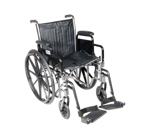 Silver Sport 2 Wheelchair, Detachable Desk Arms, Swing away Footrests, 18" Seat RIO Medical Supplies