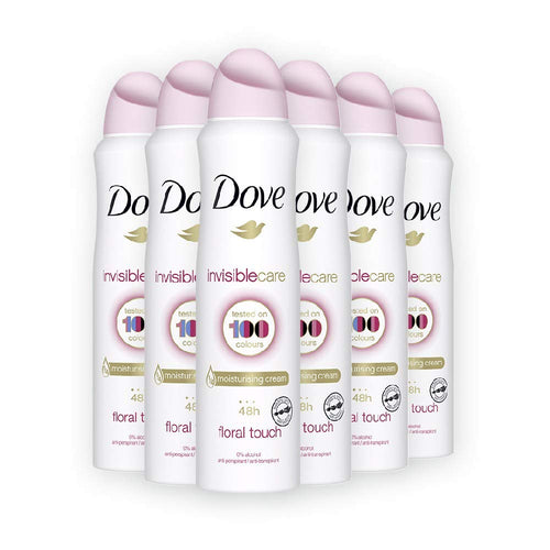 Dove Invisible Care Floral Touch Antiperspirant Deodorant Spray 150ML 30.42 Fl Oz (Pack of 6)