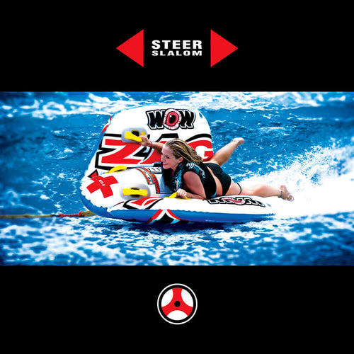WOW Sports Zig Zag 1 Person Steerable and Towable Water Tube For Pool and Lake Jupiter Gear