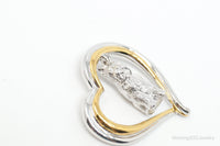 Designer BGE Gold Vermeil Schnauzer Heart Sterling Silver Pendant