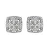 .925 Sterling Silver 1/4 cttw Round Cut Diamond Square Shape Milgrain Stud Earrings (I-J Color, I3 Clarity)