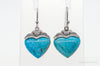 Designer SX Turquoise Hearts Sterling Silver Earrings
