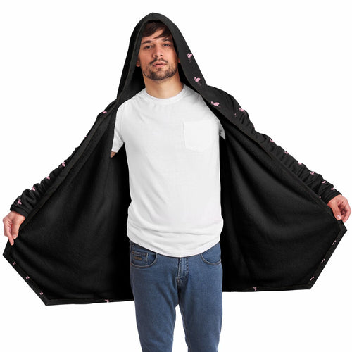Black Classic Flamingo Cloak Hoodie