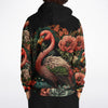 Flamingo Black Elegant Floral Hoodie