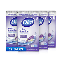 Dial Complete Antibacterial Deodorant Bar Soap Lavender & Twilight Jasmine Scent 4 oz 8 Bars (Pack of 4)