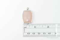 Large Designer ELLE Rose Quartz Ruby Sterling Silver Necklace Pendant
