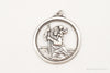 Antique Saint Christopher Protect Us Sterling Silver Pendant