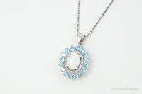 Designer Jane Seymour Blue Topaz Cubic Zirconia Sterling Silver Necklace