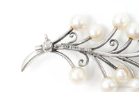 Antique K.T. Pearl Branch Sterling Silver Brooch Pin
