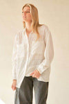 Davi & Dani Crinkled Jacquard Button Down Shirt