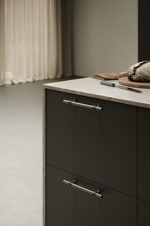 Black and Gun Metal "Bond" T-Bar Dual Finish Knob and Pulls Euro • Knobs