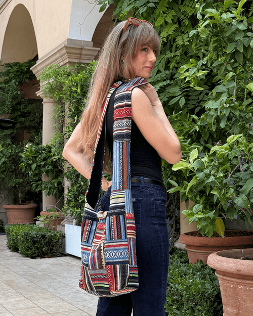 Kathmandu Collection Patchwork Striped Hobo Bag Jupiter Gear