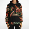 Flamingo Black Elegant Floral Hoodie