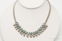 Handmade Vintage Native American Unsigned Turquoise Silver Necklace