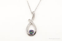 Designer Ryze Mystic Topaz Cubic Zirconia Sterling Silver Necklace