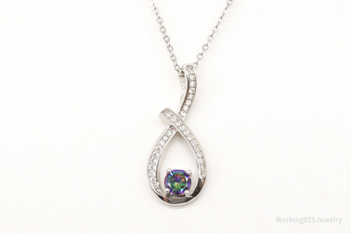 Designer Ryze Mystic Topaz Cubic Zirconia Sterling Silver Necklace