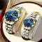 couple-silver gold blue