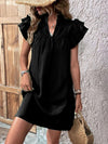 Elegant Ruffled Cap Sleeve Mini Dress Feminine & Flowy Summer Dress