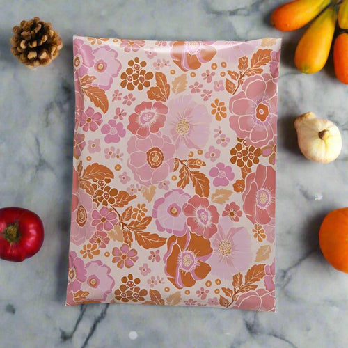 Fall Flowers Poly Mailers Size 14x17 Autumn Floral Shipping Bags