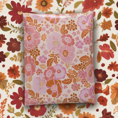 Fall Flowers Poly Mailers Size 14x17 Autumn Floral Shipping Bags