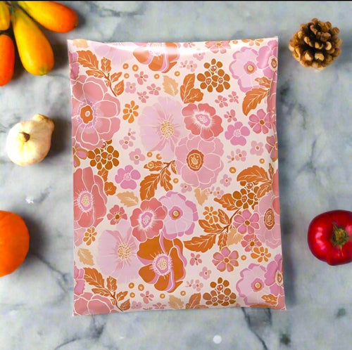 Fall Flowers Poly Mailers Size 14x17 Autumn Floral Shipping Bags