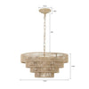 Farmhouse Rattan Pendant Chandelier Lighting with 4-Layer Woven Design