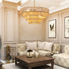 Farmhouse Rattan Pendant Chandelier Lighting with 4-Layer Woven Design