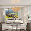Farmhouse Rattan Pendant Chandelier Lighting with 4-Layer Woven Design