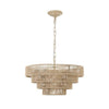 Farmhouse Rattan Pendant Chandelier Lighting with 4-Layer Woven Design