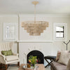 Farmhouse Rattan Pendant Chandelier Lighting with 4-Layer Woven Design