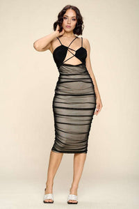 Fasheabe Curve Hugging Bodycon Midi Dress