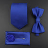 Fashion Red Business Necktie Matching Bowtie Flower Vintage Design Set For Men Self-Tie Bow Tie And Pocket Square Classic Business Tuxedo Wedding Bowties Handkerchief Set Men Necktie And Pocket Square Set