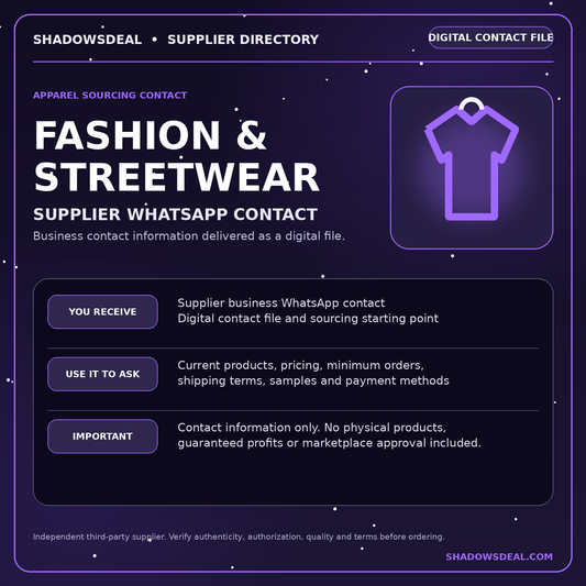 Wholesale Fashion & Streetwear Supplier Contact