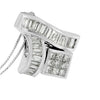 14K White Gold 1 7/8 cttw Princess and Baguette Cut Mixed Geometry Diamond Pendant Necklace (G-H, SI1-SI2)
