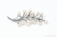 Antique K.T. Pearl Branch Sterling Silver Brooch Pin