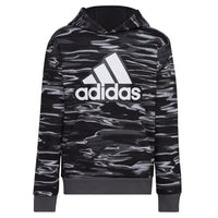 adidas Boys Long Sleeve Camo Print Hoodie Black 4