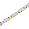 14K Two-Tone Gold Princess and Baguette-Cut Diamond Link Bracelet (3.00 cttw, H-I Color, SI1-SI2 Clarity)