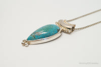 Designer Whitney Kelly WK Large Turquoise Sterling Silver Necklace